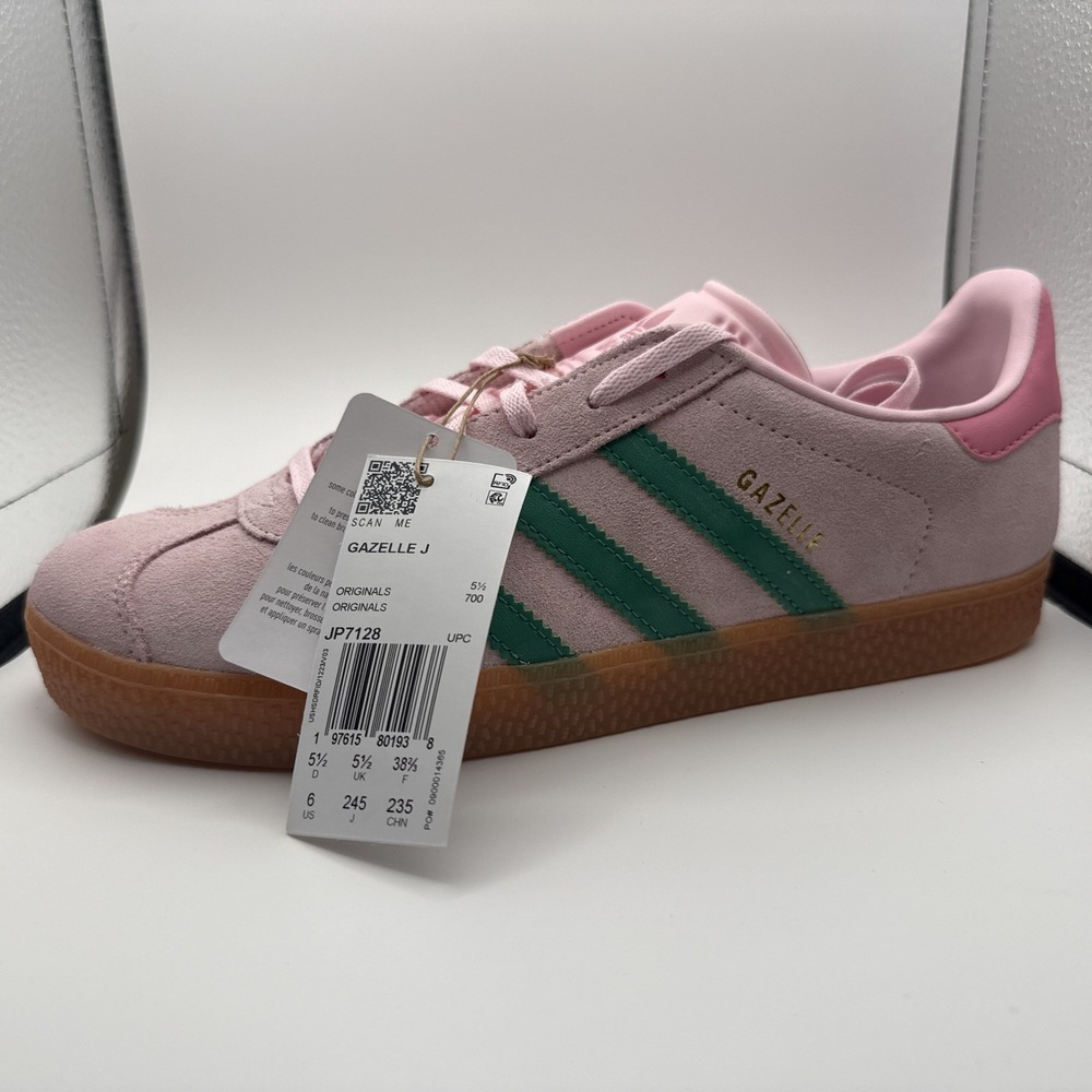 Adidas Kids Gazelle Shoes (GS) Pink Green JP7128 Sz 6